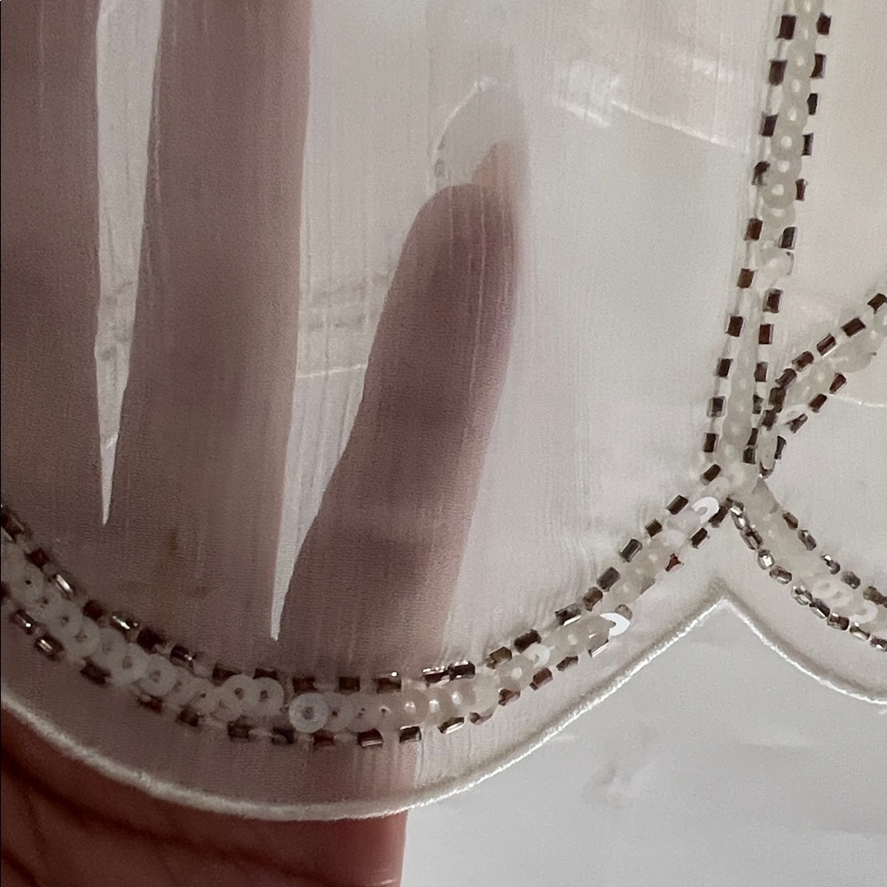 White House Black Market Ivory Geometric Camisole - Picture 5 of 8